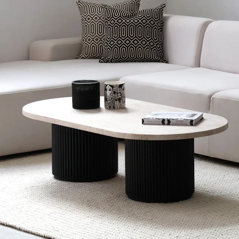 Table basse travertin